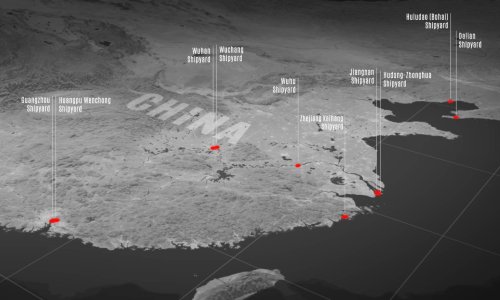 Map of China's Tier 1 Shipyards